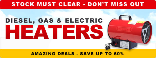 Diesel, gas and electric heaters - upto 60% off