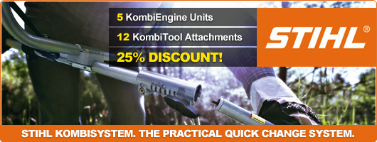 Stihl Kombisystem. The practical quick change system.
